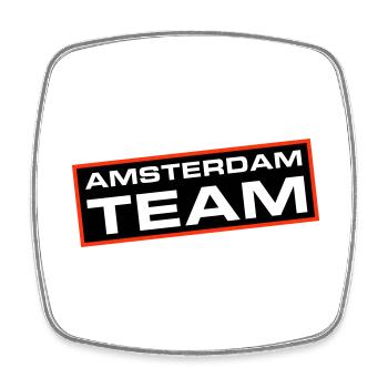 Amsterdam Team - Square fridge magnet - white - Front