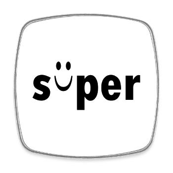 süper - Viereckiger Kühlschrankmagnet - Weiß - Vorne
