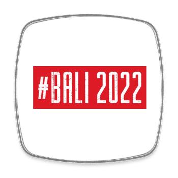 Bali 2022 - Viereckiger Kühlschrankmagnet - Weiß - Vorne