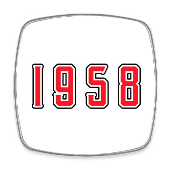 1958 year birthday - Square fridge magnet - white - Front