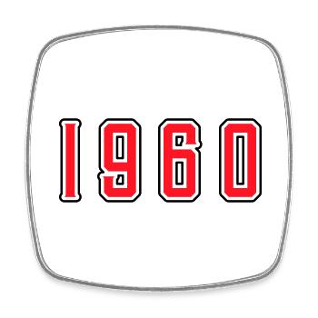 1960 Jahr Geburtstag - Viereckiger Kühlschrankmagnet - Weiß - Vorne