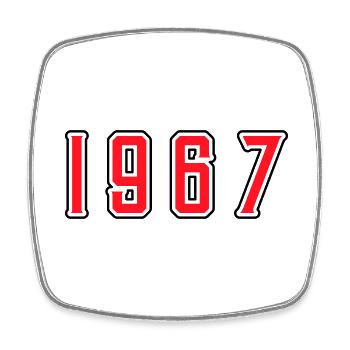 1967 Jahr Geburtstag - Viereckiger Kühlschrankmagnet - Weiß - Vorne