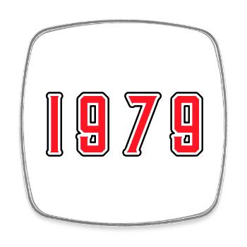 1979 Jahr Geburtstag - Viereckiger Kühlschrankmagnet - Weiß - Vorne