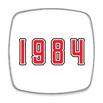 1984 year birthday - Square fridge magnet - white - Front