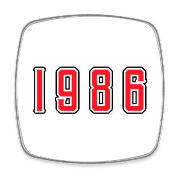 1986 year birthday - Square fridge magnet - white - Front