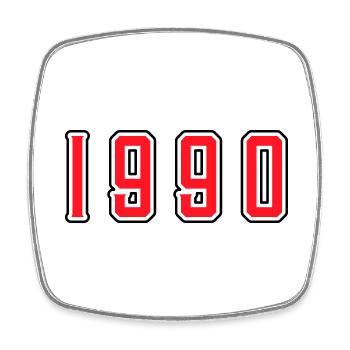 1990 Jahr Geburtstag - Viereckiger Kühlschrankmagnet - Weiß - Vorne