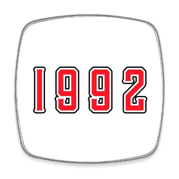 1992 year birthday - Square fridge magnet - white - Front