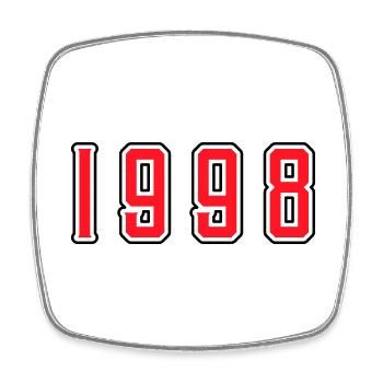 1998 year birthday - Square fridge magnet - white - Front