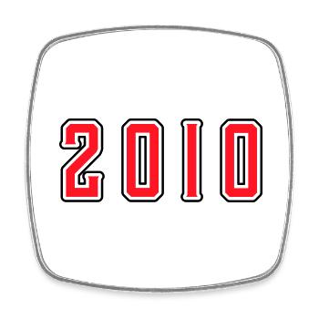 2010 year birthday - Square fridge magnet - white - Front