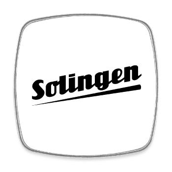 Solingen - Textdesign mit Stadtnamen - Viereckiger Kühlschrankmagnet - Weiß - Vorne