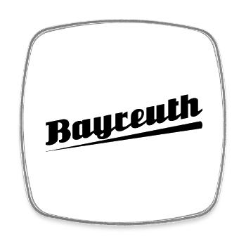 Bayreuth - Textdesign mit Stadtnamen - Viereckiger Kühlschrankmagnet - Weiß - Vorne