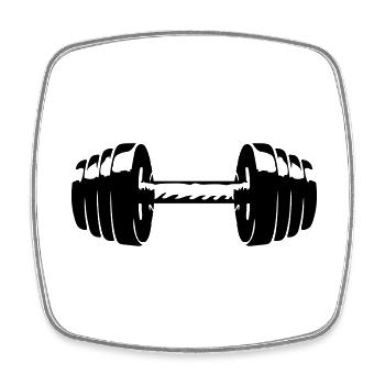 Hantel Gewichte Fitness - Viereckiger Kühlschrankmagnet - Weiß - Vorne