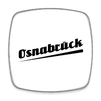 Osnabrück - Textdesign mit Stadtnamen - Viereckiger Kühlschrankmagnet - Weiß - Vorne