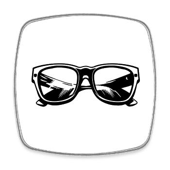 Sonnenbrille Symbol - Viereckiger Kühlschrankmagnet - Weiß - Vorne