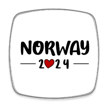 Norwegen 2024 Herz Reise - Viereckiger Kühlschrankmagnet - Weiß - Vorne