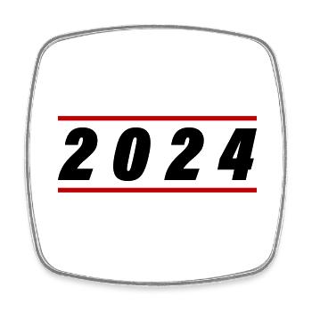 2024 Jahr - Viereckiger Kühlschrankmagnet - Weiß - Vorne