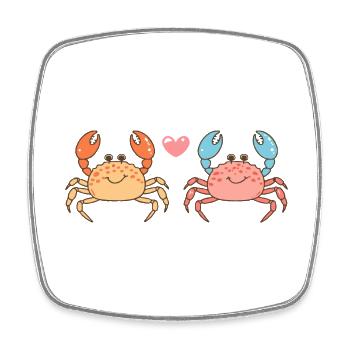 Cancer Couple Amour Couple Amoureux - Magnet carré - blanc - Devant