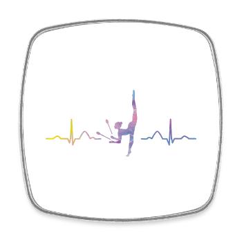 Gymnastics Clubs Ekg Rhythmic Gymnastics - Square fridge magnet - white - Front
