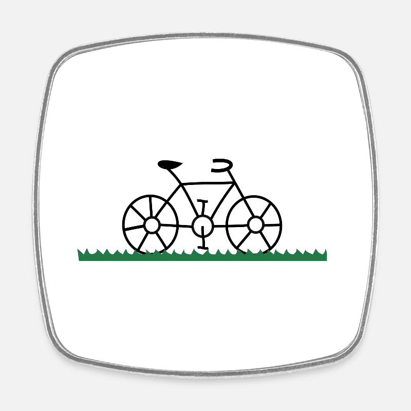 bicycle. cycling. GO GREEN. Ecology. environment. - Square fridge magnet - white