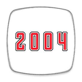 2004 Jahr Geburtstag - Viereckiger Kühlschrankmagnet - Weiß - Vorne