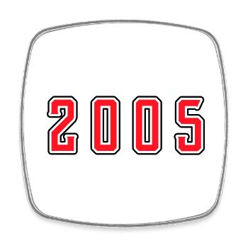 2005 Jahr Geburtstag - Viereckiger Kühlschrankmagnet - Weiß - Vorne