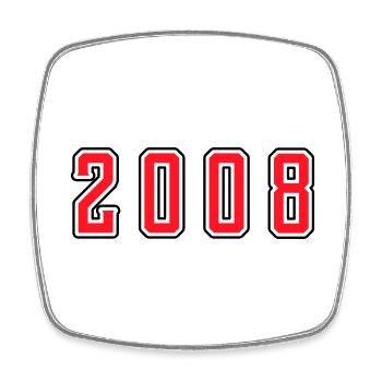 2008 year birthday - Square fridge magnet - white - Front