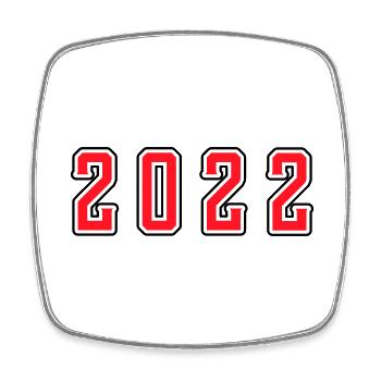 2022 Jahr Geburtstag - Viereckiger Kühlschrankmagnet - Weiß - Vorne