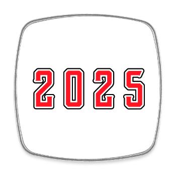 2025 Jahr Geburtstag - Viereckiger Kühlschrankmagnet - Weiß - Vorne