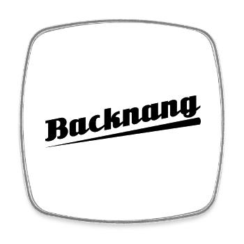 Backnang - Textdesign mit Stadtnamen - Viereckiger Kühlschrankmagnet - Weiß - Vorne