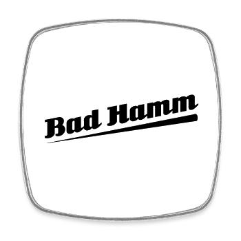 Bad Hamm - Textdesign mit Stadtnamen - Viereckiger Kühlschrankmagnet - Weiß - Vorne