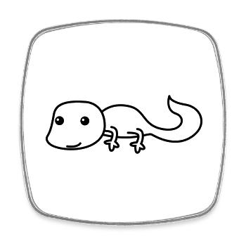 Gecko Comic Tier - Viereckiger Kühlschrankmagnet - Weiß - Vorne