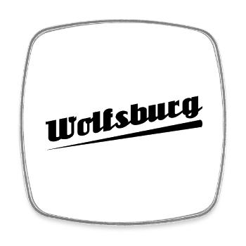 Wolfsburg - Textdesign mit Stadtnamen - Viereckiger Kühlschrankmagnet - Weiß - Vorne