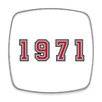 1971 year number - Square fridge magnet - white - Front