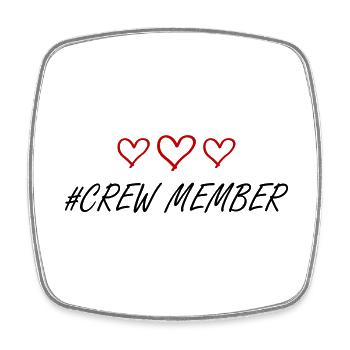 Crew Mitglied Herz Liebe - Viereckiger Kühlschrankmagnet - Weiß - Vorne