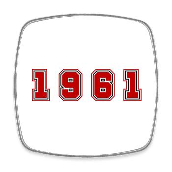 1961 Year Number - Square fridge magnet - white - Front