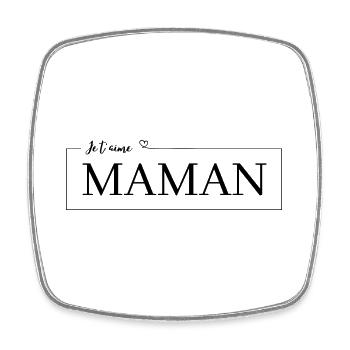 Je t’aime maman - Magnet carré - blanc - Devant