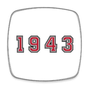 1943 Jahr Zahl - Viereckiger Kühlschrankmagnet - Weiß - Vorne