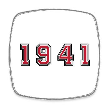 1941 year number - Square fridge magnet - white - Front