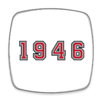 1946 year number - Square fridge magnet - white - Front