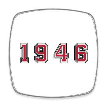 1946 year number - Square fridge magnet - white - Front