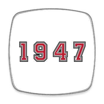 1947 year number - Square fridge magnet - white - Front