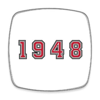 1948 Jahr Zahl - Viereckiger Kühlschrankmagnet - Weiß - Vorne