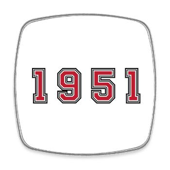 1951 year number - Square fridge magnet - white - Front