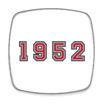 1952 Jahr Zahl - Viereckiger Kühlschrankmagnet - Weiß - Vorne
