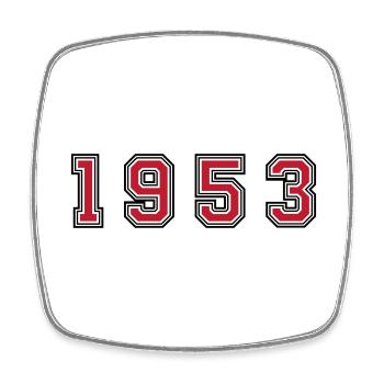 1953 Jahr Zahl - Viereckiger Kühlschrankmagnet - Weiß - Vorne