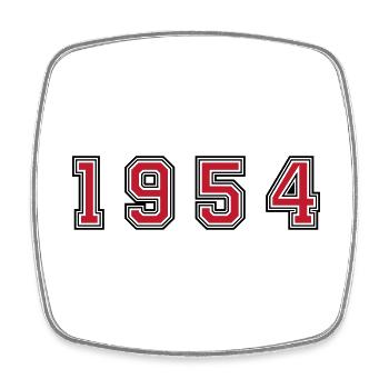 1954 year number - Square fridge magnet - white - Front