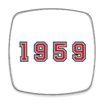 1959 Jahr Zahl - Viereckiger Kühlschrankmagnet - Weiß - Vorne