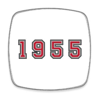 1955 Jahr Zahl - Viereckiger Kühlschrankmagnet - Weiß - Vorne