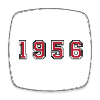 1956 year number - Square fridge magnet - white - Front