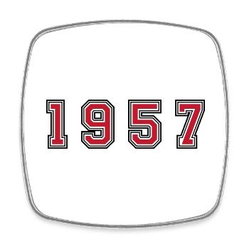 1957 year number - Square fridge magnet - white - Front